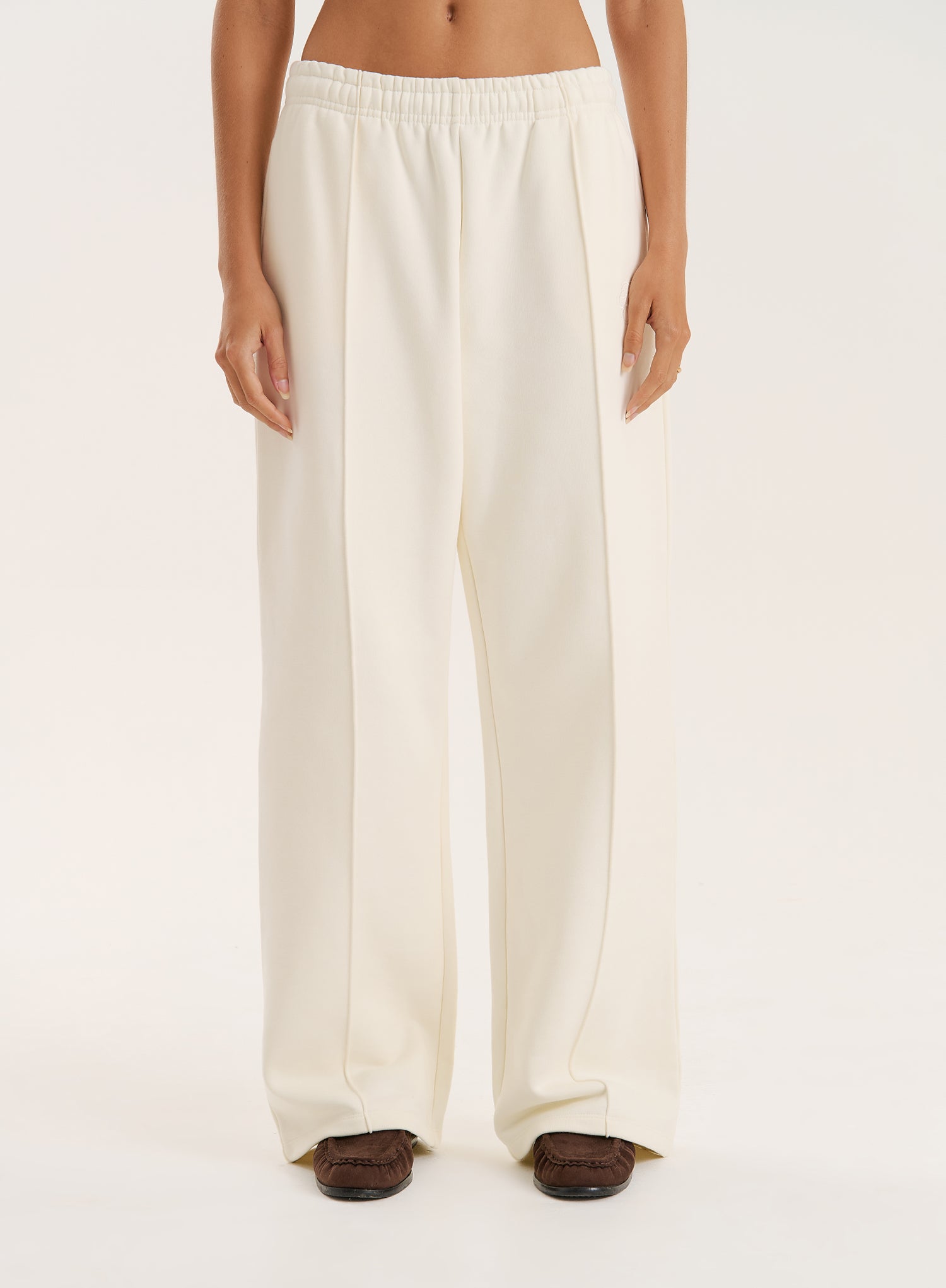 Ecru 4th Wide Leg Branded Heavyweight Joggers